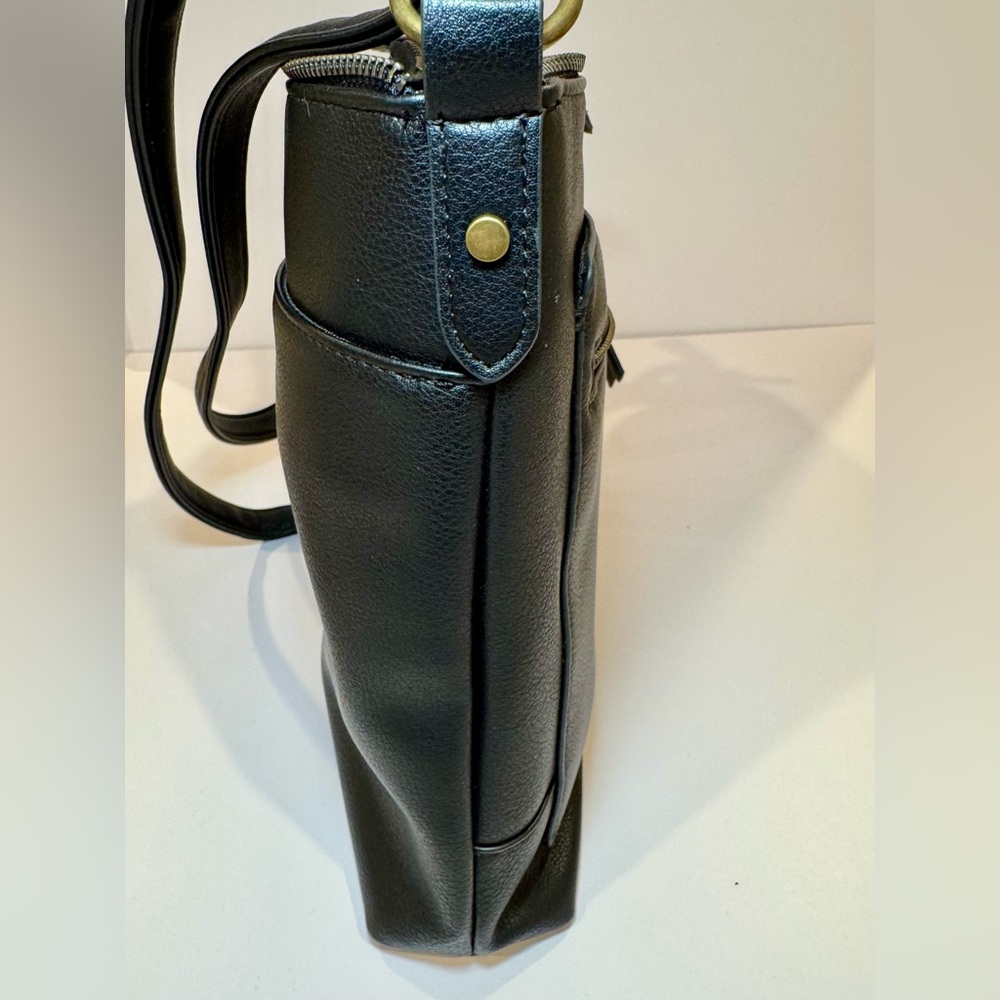 Style & Co Hudsonn North South Crossbody In Black Faux Leather - Picture 9 of 10
